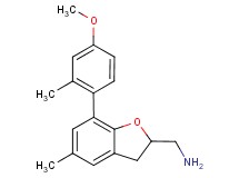 1-[7-(4-methoxy-2-methylphenyl)-5-methyl-2,3-dihydro-1-benzofuran-2-yl]methanamine