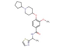4-[(1-cyclopentyl-4-piperidinyl)oxy]-3-methoxy-N-[1-(1,3-thiazol-2-yl)ethyl]benzamide