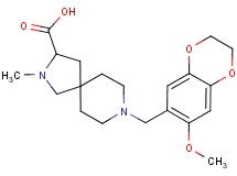 8-[(7-methoxy-2,3-dihydro-1,4-benzodioxin-6-yl)methyl]-2-methyl-2,8-diazaspiro[4.5]decane-3-carboxylic acid