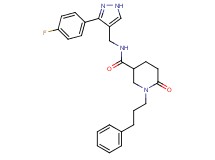 N-{[3-(4-fluorophenyl)-1H-pyrazol-4-yl]methyl}-6-oxo-1-(3-phenylpropyl)-3-piperidinecarboxamide
