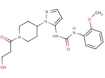 N-{1-[1-(3-hydroxypropanoyl)piperidin-4-yl]-1H-pyrazol-5-yl}-N'-(2-methoxyphenyl)urea
