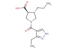 (3S*,4S*)-1-[(3-ethyl-1H-pyrazol-4-yl)carbonyl]-4-propyl-3-pyrrolidinecarboxylic acid