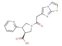 (3S*,4S*)-1-(imidazo[2,1-b][1,3]thiazol-6-ylacetyl)-4-pyridin-2-ylpyrrolidine-3-carboxylic acid