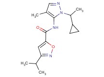 N-[1-(1-cyclopropylethyl)-4-methyl-1H-pyrazol-5-yl]-3-isopropylisoxazole-5-carboxamide