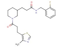 N-(2-fluorobenzyl)-3-{1-[3-(4-methyl-1,3-thiazol-5-yl)propanoyl]-3-piperidinyl}propanamide