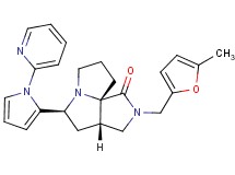 (3aS*,5S*,9aS*)-2-[(5-methyl-2-furyl)methyl]-5-[1-(2-pyridinyl)-1H-pyrrol-2-yl]hexahydro-7H-pyrrolo[3,4-g]pyrrolizin-1(2H)-one