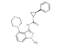 (1R*,2R*)-N-(1-methyl-4-morpholin-4-yl-1H-indazol-3-yl)-2-phenylcyclopropanecarboxamide