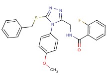 N-{[5-(benzylthio)-4-(4-methoxyphenyl)-4H-1,2,4-triazol-3-yl]methyl}-2-fluorobenzamide