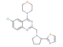 6-chloro-4-(4-morpholinyl)-2-{[2-(1,3-thiazol-2-yl)-1-pyrrolidinyl]methyl}quinazoline