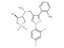 (3S*,4S*)-4-[{[1-(2,4-difluorophenyl)-3-(2-methylphenyl)-1H-pyrazol-4-yl]methyl}(methyl)amino]tetrahydro-3-thiopheneol 1,1-dioxide