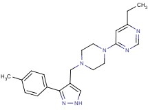 4-ethyl-6-(4-{[3-(4-methylphenyl)-1H-pyrazol-4-yl]methyl}piperazin-1-yl)pyrimidine
