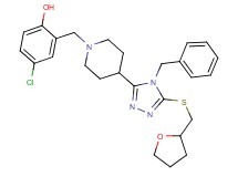 2-[(4-{4-benzyl-5-[(tetrahydro-2-furanylmethyl)thio]-4H-1,2,4-triazol-3-yl}-1-piperidinyl)methyl]-4-chlorophenol