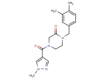 1-(3,4-dimethylbenzyl)-4-[(1-methyl-1H-pyrazol-4-yl)carbonyl]-2-piperazinone