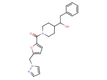 2-phenyl-1-{1-[5-(1H-pyrazol-1-ylmethyl)-2-furoyl]-4-piperidinyl}ethanol