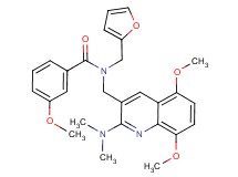 N-{[2-(dimethylamino)-5,8-dimethoxy-3-quinolinyl]methyl}-N-(2-furylmethyl)-3-methoxybenzamide