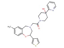 1-{[7-methyl-2-(3-thienyl)-2,3-dihydro-1,4-benzoxazepin-4(5H)-yl]acetyl}-4-(2-pyridinyl)-4-piperidinol