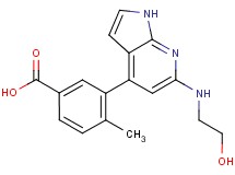 3-{6-[(2-hydroxyethyl)amino]-1H-pyrrolo[2,3-b]pyridin-4-yl}-4-methylbenzoic acid