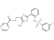N-{[2-(2-{[(3-fluorophenyl)sulfonyl]amino}phenyl)-5-methyl-1,3-oxazol-4-yl]methyl}-2-pyrazinecarboxamide