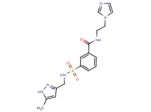 N-[2-(1H-imidazol-1-yl)ethyl]-3-({[(5-methyl-1H-pyrazol-3-yl)methyl]amino}sulfonyl)benzamide