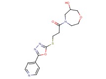 4-{3-[(5-pyridin-4-yl-1,3,4-oxadiazol-2-yl)thio]propanoyl}-1,4-oxazepan-6-ol