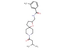 3-methyl-N-{[8-(3-methylbutanoyl)-1-oxa-8-azaspiro[4.5]dec-2-yl]methyl}benzamide