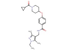 4-{[1-(cyclopropylcarbonyl)-4-piperidinyl]oxy}-N-[(1-ethyl-3,5-dimethyl-1H-pyrazol-4-yl)methyl]benzamide