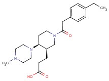 3-[(3R*,4S*)-1-[(4-ethylphenyl)acetyl]-4-(4-methylpiperazin-1-yl)piperidin-3-yl]propanoic acid