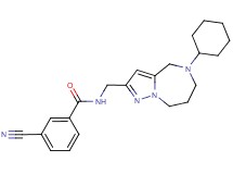3-cyano-N-[(5-cyclohexyl-5,6,7,8-tetrahydro-4H-pyrazolo[1,5-a][1,4]diazepin-2-yl)methyl]benzamide