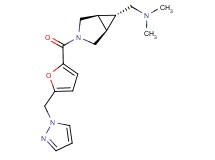 N,N-dimethyl-1-{(1R*,5S*,6r)-3-[5-(1H-pyrazol-1-ylmethyl)-2-furoyl]-3-azabicyclo[3.1.0]hex-6-yl}methanamine