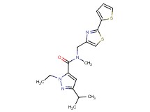 1-ethyl-3-isopropyl-N-methyl-N-{[2-(2-thienyl)-1,3-thiazol-4-yl]methyl}-1H-pyrazole-5-carboxamide