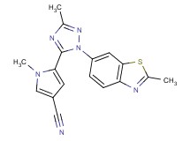 1-methyl-5-[3-methyl-1-(2-methyl-1,3-benzothiazol-6-yl)-1H-1,2,4-triazol-5-yl]-1H-pyrrole-3-carbonitrile
