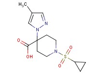 1-(cyclopropylsulfonyl)-4-(4-methyl-1H-pyrazol-1-yl)piperidine-4-carboxylic acid