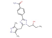 4-[5-[(3,5-dimethyl-1H-pyrazol-4-yl)methyl]-1-(2-hydroxybutyl)-1H-1,2,4-triazol-3-yl]benzamide