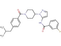 3-fluoro-N-{1-[1-(4-isobutylbenzoyl)-4-piperidinyl]-1H-pyrazol-5-yl}benzamide