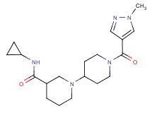 N-cyclopropyl-1'-[(1-methyl-1H-pyrazol-4-yl)carbonyl]-1,4'-bipiperidine-3-carboxamide