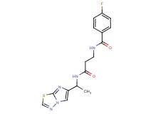4-fluoro-N-{3-[(1-imidazo[2,1-b][1,3,4]thiadiazol-6-ylethyl)amino]-3-oxopropyl}benzamide