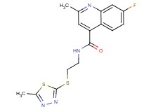 7-fluoro-2-methyl-N-{2-[(5-methyl-1,3,4-thiadiazol-2-yl)thio]ethyl}quinoline-4-carboxamide