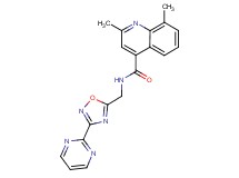 2,8-dimethyl-N-{[3-(2-pyrimidinyl)-1,2,4-oxadiazol-5-yl]methyl}-4-quinolinecarboxamide