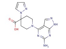 1-(6-amino-1H-pyrazolo[3,4-d]pyrimidin-4-yl)-4-(1H-pyrazol-1-yl)piperidine-4-carboxylic acid