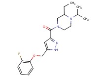 2-ethyl-4-({5-[(2-fluorophenoxy)methyl]-1H-pyrazol-3-yl}carbonyl)-1-isopropylpiperazine