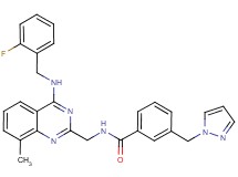 N-({4-[(2-fluorobenzyl)amino]-8-methyl-2-quinazolinyl}methyl)-3-(1H-pyrazol-1-ylmethyl)benzamide