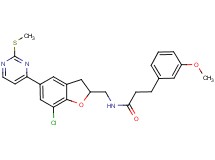 N-({7-chloro-5-[2-(methylthio)-4-pyrimidinyl]-2,3-dihydro-1-benzofuran-2-yl}methyl)-3-(3-methoxyphenyl)propanamide