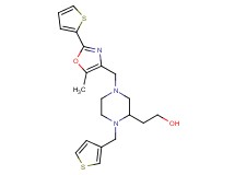 2-[4-{[5-methyl-2-(2-thienyl)-1,3-oxazol-4-yl]methyl}-1-(3-thienylmethyl)-2-piperazinyl]ethanol
