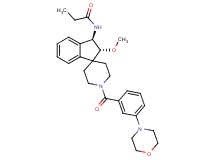 N-{(2R*,3R*)-2-methoxy-1'-[3-(4-morpholinyl)benzoyl]-2,3-dihydrospiro[indene-1,4'-piperidin]-3-yl}propanamide