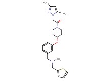 1-[3-({1-[(3,5-dimethyl-1H-pyrazol-1-yl)acetyl]-4-piperidinyl}oxy)phenyl]-N-methyl-N-(2-thienylmethyl)methanamine