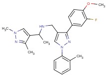 1-(1,3-dimethyl-1H-pyrazol-4-yl)-N-{[3-(3-fluoro-4-methoxyphenyl)-1-(2-methylphenyl)-1H-pyrazol-4-yl]methyl}ethanamine