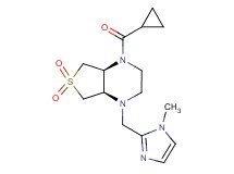 (4aR*,7aS*)-1-(cyclopropylcarbonyl)-4-[(1-methyl-1H-imidazol-2-yl)methyl]octahydrothieno[3,4-b]pyrazine 6,6-dioxide