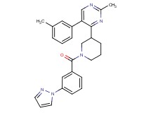2-methyl-5-(3-methylphenyl)-4-{1-[3-(1H-pyrazol-1-yl)benzoyl]-3-piperidinyl}pyrimidine