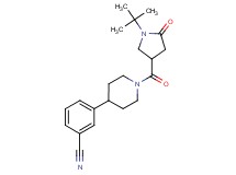 3-{1-[(1-tert-butyl-5-oxo-3-pyrrolidinyl)carbonyl]-4-piperidinyl}benzonitrile