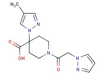 4-(4-methyl-1H-pyrazol-1-yl)-1-(1H-pyrazol-1-ylacetyl)piperidine-4-carboxylic acid